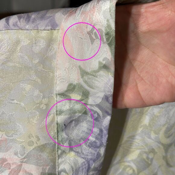 Vtg 90s Satin Slip Dress Robe Set Small Floral Romantic Sexy Honeymoon Nightgown - Picture 13 of 15